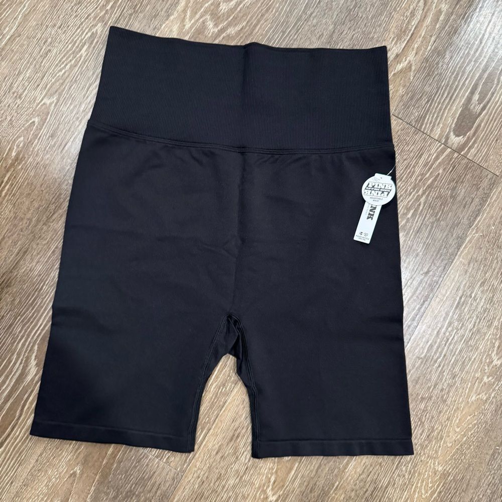 PINK Victoria's Secret Black Adjustable Waist Shorts Size L